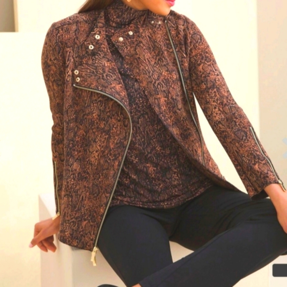 Python Print Moto Jacket  (NWNT)
